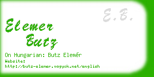 elemer butz business card